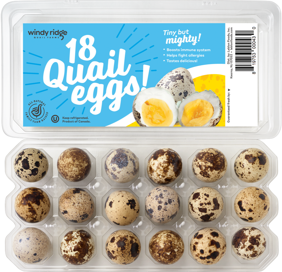 Quail eggs in a carton